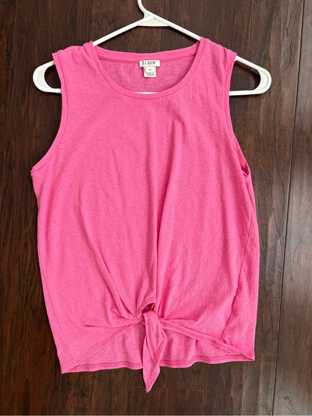 J. Crew Bright Pink Knot-Front Sleeveless Tank